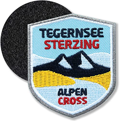 Tegernsee Sterzing Alpencross Alpenüberquerung/Klettpatch hochwertig gestickt 61 x 52 mm/Klett-Patch Patches Sticker mit Klett für Kleidung Rucksack Tasche Wanderführer Karte COH von Club of Heroes