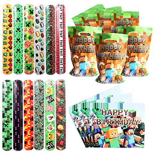 Clvsyh Spiel Kinder Geburtstag Mitgebsel, 12 Einladungskarten Kindergeburtstag + 12 Videospiele Armband für Kinder + 10 Geschenktüten, Party Gastgeschenk für Jungen Mädchen Geburtstags Partyzubehör Clvsyh Spiel Kinder Geburtstag Mitgebsel, 12 Einladungskarten Kindergeburtstag + 12 Videospiele Armband für Kinder + 10 Geschenktüten, Party Gastgeschenk für Jungen Mädchen Geburtstags Partyzubehör von Clvsyh