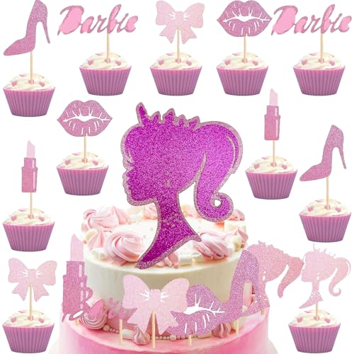 Barbi Tortendeko,Barbi Cake Topper,Barbi Kinder Torten Deko,Barbi Happy Birthday Tortendeko,Cartoon Geburtstagstorte Dekoration von Clybeaut