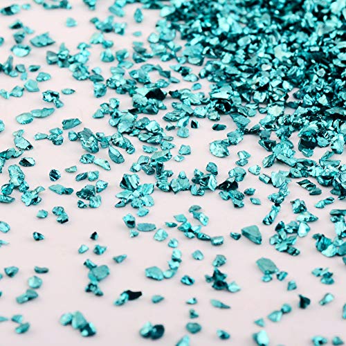 Crushed Glass unregelmäßige Metallsplitterungen Streuseln Chunky Glitter hellblau 100g 2-4mm für Nagelkunst Basteln DIY Vasenfüller Epoxidharz Form Scrapbooking Schmuckherstellung Dekoration (hellblau von Cmidy