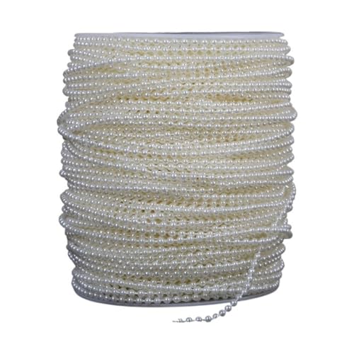 Cmis Kbei 2 Meter lange Angelschnur, künstliche Perlen, Kette für DIY-Girlande, Hochzeit, Party, Dekoration, Zubehör, Brautblumen-Zubehör (3 mm rund) von Cmis Kbei