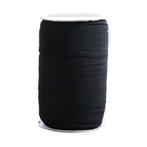 Cmis Kbei Elastisches Nähband, schwer, dehnbar, hohe Elastizität, Strick-Gummiband zum Nähen, elastisch, 6 mm, 182 m, Schwarz von Cmis Kbei