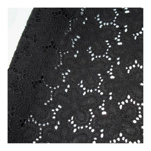 Cmis Kbei Handgefertigter Baumwollstoff, bestickt, Spitzenstoff, Breite 130 cm, Kleidung, Kleid, Wohnaccessoires, Schwarz von Cmis Kbei