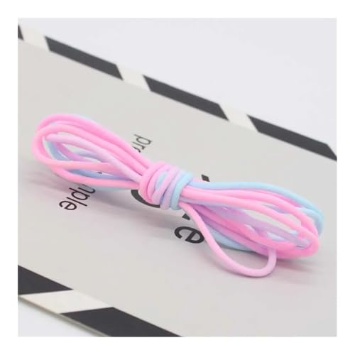 Cmis Kbei Meetee Nylon-Elastikband für Ohrbügel, Spitzenband, Schuhband, Schulter-Gurtband, DIY, handgefertigtes Zubehör, 5 m, 3 mm (Rosa/Blau, 5 m _ 3 mm) von Cmis Kbei