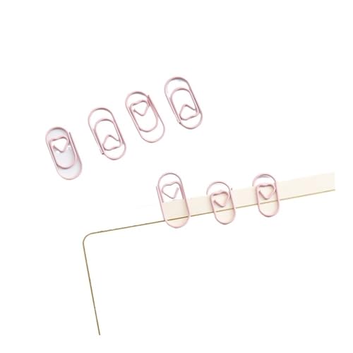 Cmis Kbei Mini-Herz-Clips, goldfarben, rotgoldfarben, Lesezeichen, Bürozubehör, Büroklammern, Patchwork-Clips (Herz rosa), 50 Stück von Cmis Kbei