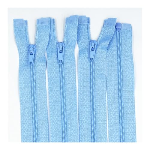 Cmis Kbei Nylon-Reißverschlüsse, 20 - 60 cm, 3# Öffnung, Nylon, Schwanz, Harz, geeignet für Kleidung (hellblau, 25 cm, 100 Stück) von Cmis Kbei