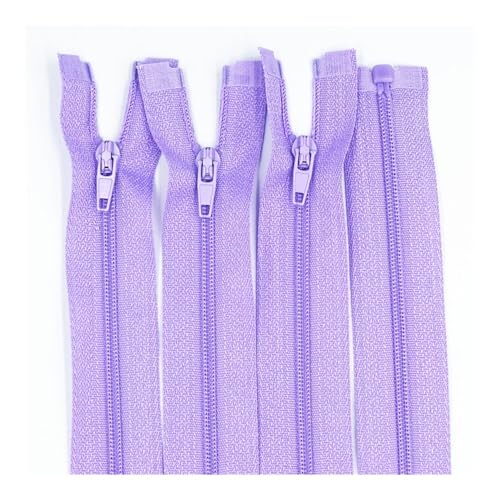 Cmis Kbei Nylon-Reißverschlüsse, 20 cm - 60 cm, 3# Öffnung, Nylon, Schwanz, Harz, geeignet für Kleidung (Hellviolett, 30 cm, 100 Stück) von Cmis Kbei