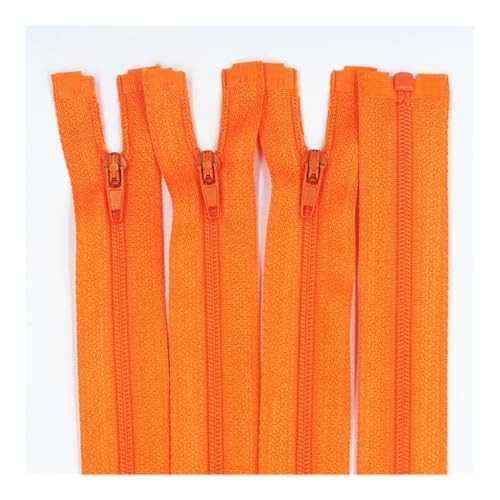 Cmis Kbei Nylon-Reißverschlüsse, 20 cm - 60 cm, 3# Öffnung, Nylon, Schwanz, Harz, geeignet für Kleidung (Orange, 50 cm, 100 Stück) von Cmis Kbei