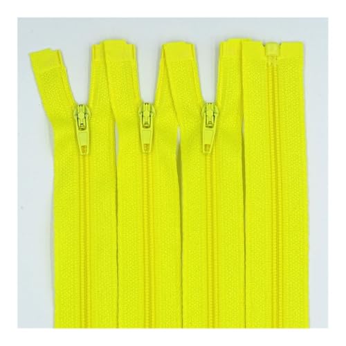 Cmis Kbei Nylon-Reißverschlüsse, 20 cm - 60 cm, 3# Öffnung, Nylon, Schwanz, Harz, geeignet für Kleidung (gelb, 20 cm, 100 Stück) von Cmis Kbei