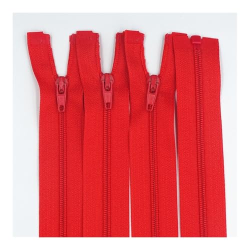 Cmis Kbei Nylon-Reißverschlüsse, 20 cm - 60 cm, 3# Öffnung, Nylon, Schwanz, Harz, geeignet für Kleidung (rot, 30 cm, 100 Stück) von Cmis Kbei