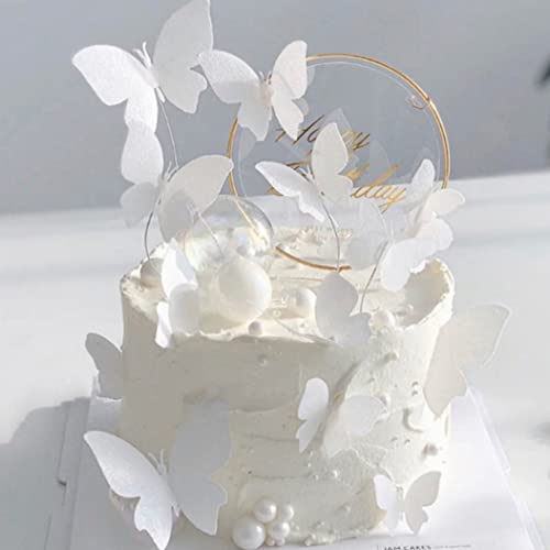 Cake Toper Butterfly Cupcake Toper 3D Schmetterling Kuchen Dekor Hohlbutterer für Geburtstagsfeier Versorgung 11pcs Weiß von Cndiyald