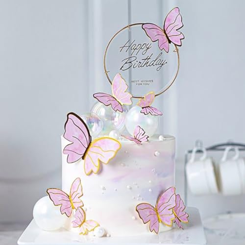 Cake Toper Butterfly Cupcake Toper 3D Schmetterling Kuchen Dekor Hohlpapier Schmetterling für Geburtstagsfeier Versorgung 11pcs von Cndiyald