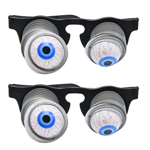 Cndiyald 2pcs Drueoopy Eye Gläses aus Brillen Feder Augenball Brille Lustige Brille mit Ab fallen lassen Augapfel für Halloween Kostümparty Witz knifflige Streichprops von Cndiyald