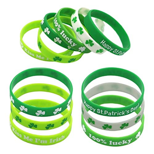 Cndiyald Green Shamrock Armband St.Patricks Day Armband Green Shamrock Armbänder Armbänder für irische Party Gefälligkeiten Vorräte 36 Stück von Cndiyald