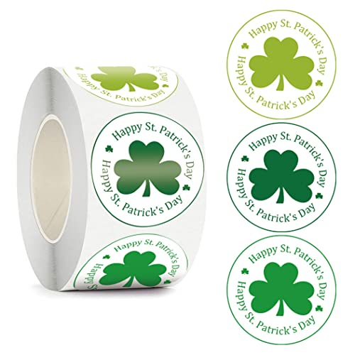 Cndiyald St. Patricks Day Aufkleber Green Shamrock Aufkleber Lucky Clover Seal Label für irische Partyversorgung 500pcs Aufkleber und Aufklebersammlungen von Cndiyald