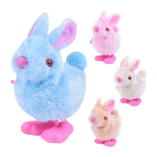 Cndiyald Wind Up Bunny Toy Ostern auf Winds Spielzeug Wind Up Kaninchenspielzeug springen Hasenspielzeug für Osterkinder Geschenke 4pcs von Cndiyald