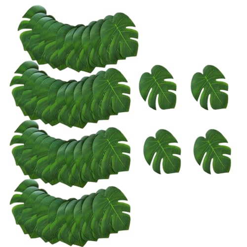 Monstera Blatt Cupcake Topper Tropical Blattkuchen Topper Dschungelblattkuchen Dekoration für tropische Party Dekor 48pcs 5 * 3,8 cm Kuchen und Cupcake Topper von Cndiyald