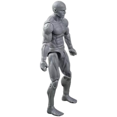 Posiable Figure Actionfigur Körper, 4,1 -Zoll -PVC -Leere Action -Figur, DIY Poable -Figur, Sammlerbetragszeichnung Zeichnung Figur für Ausstellung, Spiel, Modellierung, Szenenspiel, Grau/Männlich von Cndiyald