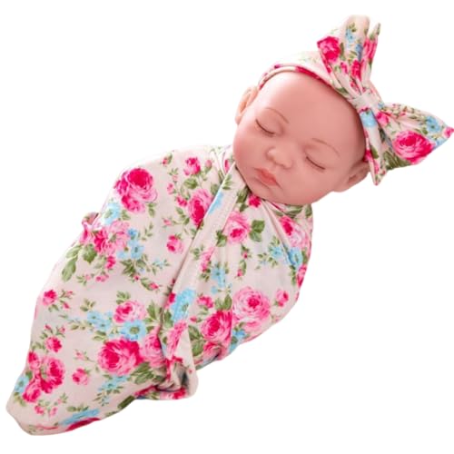 Realistische Babypuppe, 12 Zoll Ganzkörper Silikon -Babypuppe, Neugeborene Babypuppe mit Kleidung und Kopfhand, echte Babypuppen für Kinder, realistische Puppe für Kleinkinder von Cndiyald