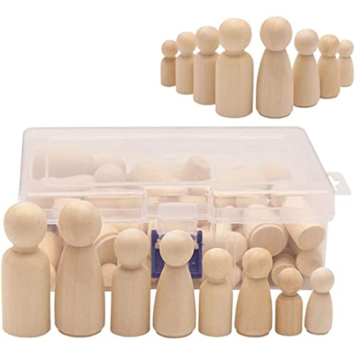 Unvollendete hölzerne Peg Dolls Holzfiguren Dekorative Holzstiftpuppen für Kinder DIY Art Craft 50pcs von Cndiyald