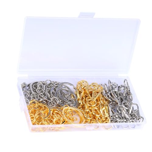 160pcs Hummerkrallen Verschluss Sprungringe Keyrings Mit Kettenset Für Die Reparatur Von Schmuckstöcken Keychain Handwerk von Cnrfeoap