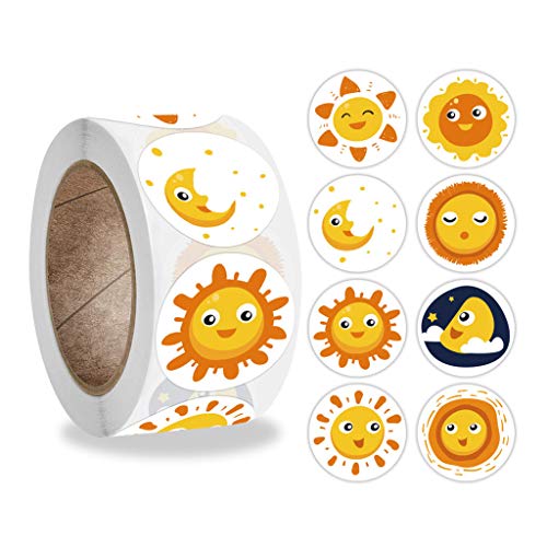 500 Stück/Rolle, 8 Stile, rund, Cartoon-Motiv für Sonne, Kinder, Belohnungsaufkleber, Geschenke, Labor von Cnrfeoap