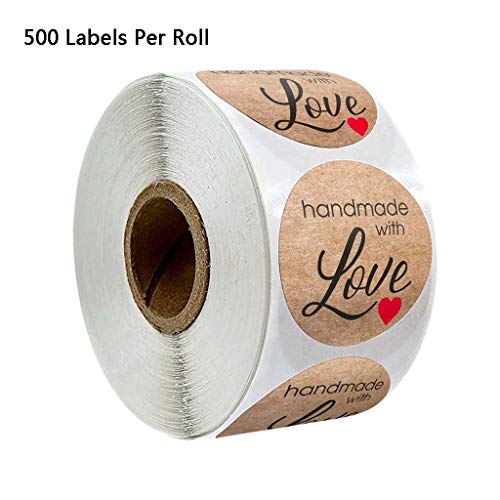 500 Stück/Rolle Kraftpapier, handgefertigt mit Liebe, Herz-Aufkleber, Siegel-Etiketten, Scrapbooking, Dekoration, Schreibwaren von Cnrfeoap