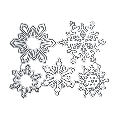 Cnrfeoap 5 Stück/Set Schneeflocken-Stanzformen, verschiedene Größen, Schneeflocken-Form, Prägeschablonen für Scrapbooking von Cnrfeoap