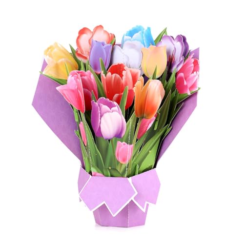 Cnrfeoap Papier Popup Karten Blumensträuße 3D Popup Greetings Karten Blumensträuße Popup Karten Geburtstagskarten Muttertagskarten von Cnrfeoap