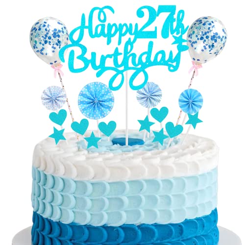 Tortendeko 27 Geburtstag Deko Kuchen Topper 27 Kuchen Deko 27 Geburtstag Mann Happy Birthday 27 Tortendeko 27 Jahre Mann Frau Kuchendeko 27. Geburtstag Mann Blau Tortendeko 27. Geburtstag Mann Blau von Cnrose