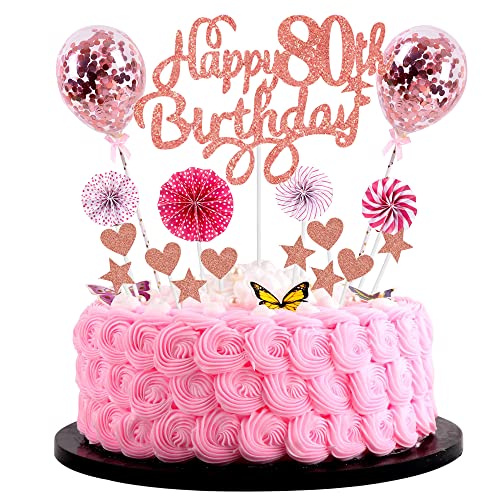 Tortendeko 80 Geburtstag Deko Kuchen Topper 80 Kuchen Deko 80 Geburtstag Frau Happy Birthday 80 Tortendeko 80 Jahre Frau Kuchendeko 80. Geburtstag Frau Rosa Tortendeko 80. Geburtstag Frau Rosegold von Cnrose