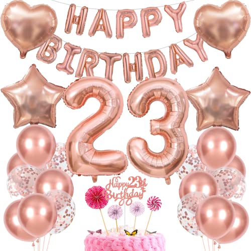 Deko 23. Geburtstag Frauen Tortendeko 23 Geburtstag Frauen Deko Geschenk für 23. Geburtstag Frauen Rosegold Geburtstag 23 Frauen 23 jahre Geburtstag deko Ballon 23 Geburtstag 23 jahre Frauen von Cnrose