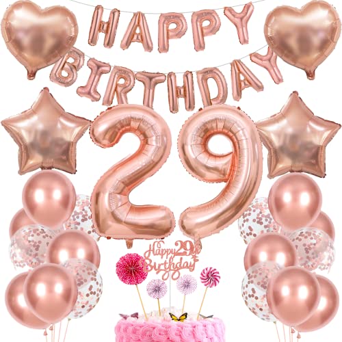 Deko 29. Geburtstag Frauen Tortendeko 29 Geburtstag Frauen Deko Geschenk für 29. Geburtstag Frauen Rosegold Geburtstag 29 Frauen 29 jahre Geburtstag deko Ballon 29 Geburtstag 29 jahre Frauen von Cnrose