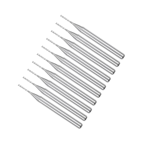 CoCud 10Stk Hartmetall Schaftfräser Engraving Fräsen Bit 0.8mm Bit Durchm. 1/8" Schaft CNC Schnitt Router Bit Werkzeug - (Anwendung: für PCB Machine) von CoCud