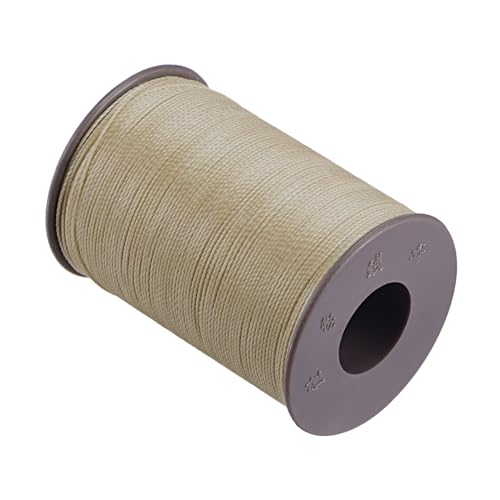 CoCud Dünner gewachster Faden, 175 Yards, 0,45 mm Durchmesser, Polyester gewachster Lederstichfaden Khaki - (Anwendungen: zum Nähen und Quilten) von CoCud