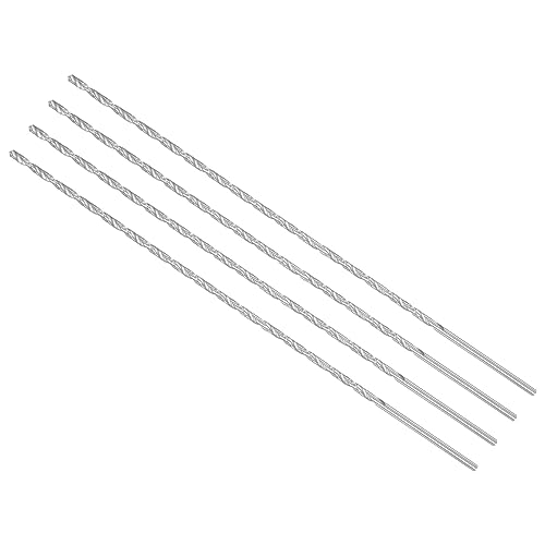 CoCud Extra Lange Spiralbohrer 2.5mm Bohrer Bit Durchmesser 200mm Gesamt Länge Schnellarbeitsstahl Drehbohrer - (Anwendung: für Gehärtetes Metall Holzarbeiten Plastik Aluminium) 4Stk von CoCud