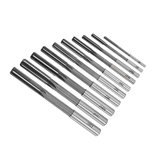 CoCud Futter Reibahlen Set 3mm 4mm 5mm 6mm 7mm 8mm 9mm 10mm 11mm 12mm Durchmesser H7 Fräsen Schneidegerät - (Verwendung: für Drehbank Bohrgerät) 10Stk von CoCud