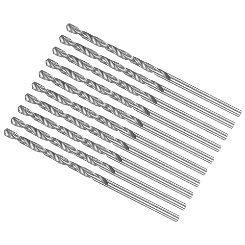 CoCud Mikro Bohrer Bit 1.85mm Bohrer Durchmesser 48mm Gesamt Länge 6542 Schnellarbeitsstahl Vollständig Geschliffen Gedreht Bohrer - (Anwendung: für Kupfer Metall Holz) 10Stk von CoCud