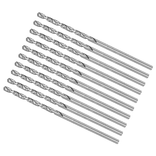 CoCud Mikro Bohrer Bit 2.05mm Bohrer Durchmesser 59mm Gesamt Länge 6542 Schnellarbeitsstahl Vollständig Geschliffen Gedreht Bohrer - (Anwendung: für Kupfer Metall Holz) 10Stk von CoCud