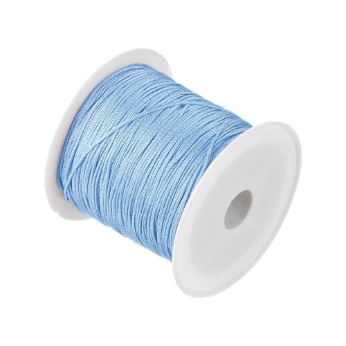 CoCud Nylon Knotting Cord, 0,6 mm Durchmesser, 50 Yards (ca. 45 m) Länge, Nylon weicher glatter Perlenfaden Himmelblau - (Anwendungen: für DIY Handwerk Rot) von CoCud