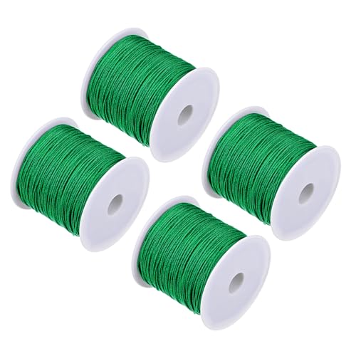 CoCud Nylon Knotting Cord, 0,8 mm Durchmesser, 50 Yards (ca. 45 m) Länge, Nylon weicher glatter Perlenfaden Smaragdgrün - (Anwendungen: für DIY Handwerk Rot), 4 Stück von CoCud