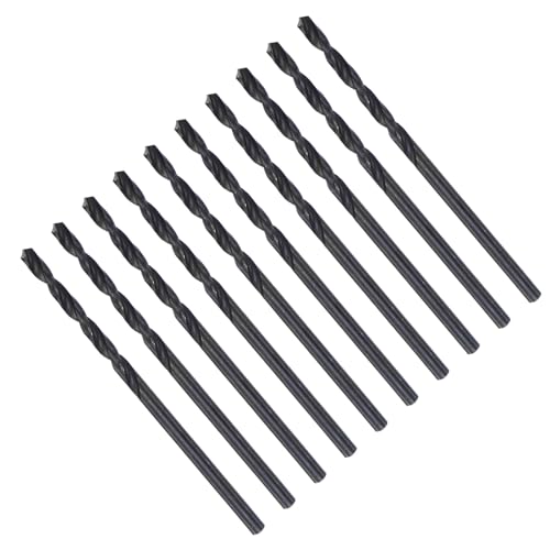 CoCud Spiralbohrer, 2,3 mm Durchmesser, 0,09" Schaft, Hochgeschwindigkeitsstahl, schwarze Oxidbeschichtung, Jobber-Bit-Set (Anwendungen: für Metall, Holz, Kunststoff), 10 Stück von CoCud