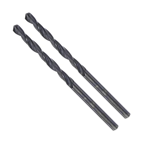 CoCud Spiralbohrer, 3,7 mm Durchmesser, 0,15" Schaft, Hochgeschwindigkeitsstahl, schwarze Oxidbeschichtung, Jobber-Bit-Set (Anwendungen: für Metall, Holz, Kunststoff), 2 Stück von CoCud