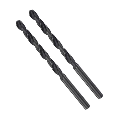 CoCud Spiralbohrer, 5,4 mm Durchmesser, 0,21" Schaft, Hochgeschwindigkeitsstahl, schwarze Oxidbeschichtung, Jobber-Bit-Set (Anwendungen: für Metall, Holz, Kunststoff), 2 Stück von CoCud