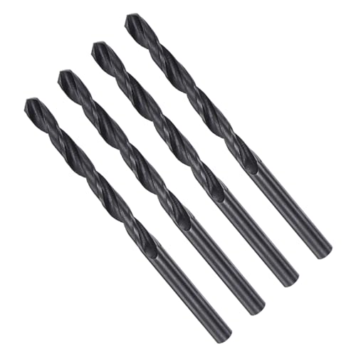 CoCud Spiralbohrer, 5,8 mm Schneiddurchmesser 0,23" Schaft, Hochgeschwindigkeitsstahl Schwarzoxid-Beschichtung Jobber Bit Set (Anwendungen: für Metall Holz Kunststoff), 4 Stücke von CoCud