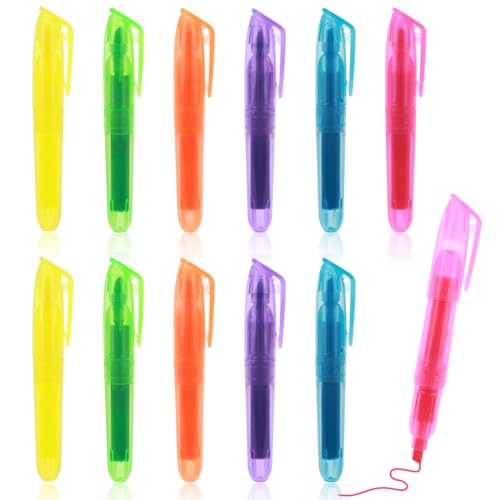 cobee Mini Textmarker Set, 12 Stück Meißelspitze flüssige Textmarker helle Graffiti Marker Schreibwaren Geschenk für Kinder und Erwachsene von cobee