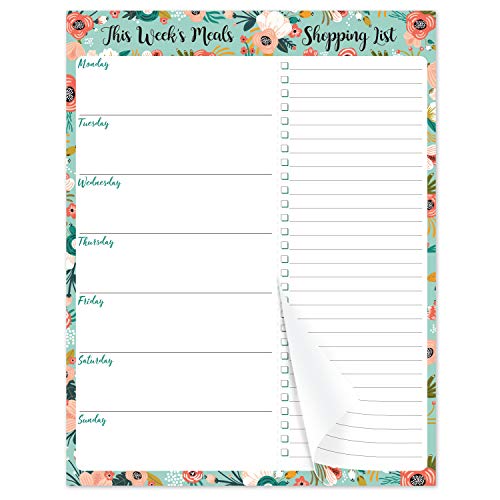 Weekly Meal Planner and Grocery List Magnetic Notepads - 7" x 9" Meal Planning Pad with Tear Off Shopping List for Convenient Shopping - Notepad with Magnet for Refrigerator or Desk von Coboll