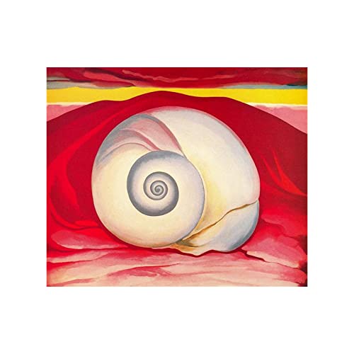 CocLux Georgia O'Keeffe Berühmte Gemälde Red Hill and White Shell Reproduktion Druck auf Leinwand,Leinwand Wandkunst Bilder für Wohnzimmer Dekoration 50x60cm Rahmenlos von CocLux