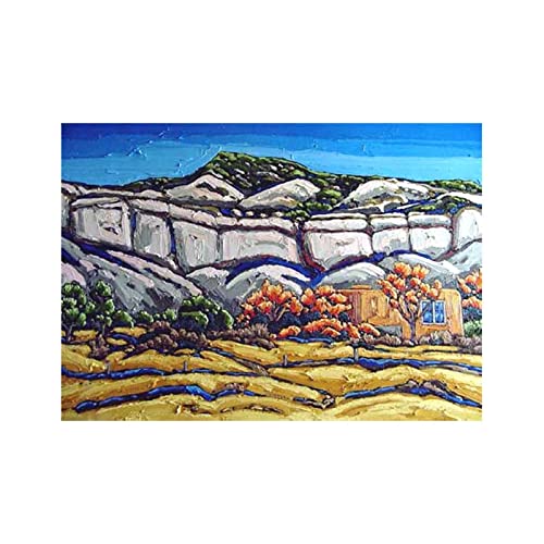 Georgia O'Keeffe Berühmte Gemälde"Ranch Painting"Reproduktion Druck auf Leinwand,Leinwand Wandkunst Bilder für Wohnzimmer Dekoration 40x60cm Rahmenlos von CocLux