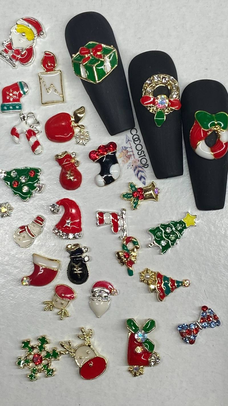 30 Stück Weihnachts Nail Charms 3D Nailart von CocoStop